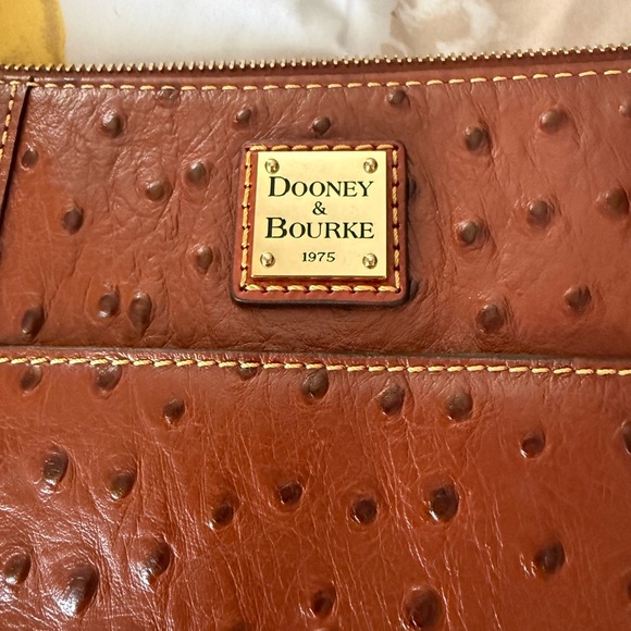 Dooney & Bourke Ostrich-Embossed Tan Crossbody Bag - Picture 2 of 10